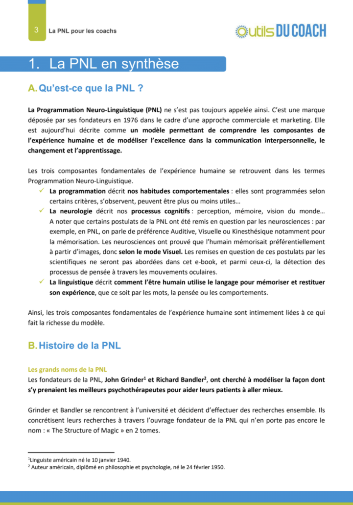 La PNL pour les coachs - Outils du Coach